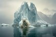Exhilarating Polar bear ice swim. Cute wild carnivore. Generate Ai