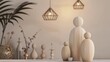 © MUS_GRAPHIC - 3D Muslim family decor with Ramadan decor with a simple background