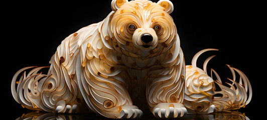 paper quilling baby bear, ai generative