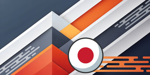 Poster - Abstract background. Contemporary triangular geometry in Japanese style in the concept of volcano and nature. display, illustration, 3d rendering