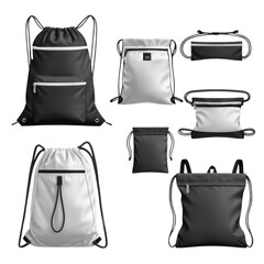 set of a  travel bag on Isolated transparent background png. generated with AI