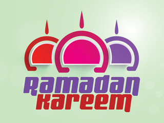 Wall Mural - Elegant greeting card design for Islamic holy month of prayers, Ramadan Kareem celebration.