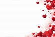 White background with hearts and copy space