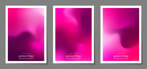 Fototapete - Gradient blurred backgrounds set with modern abstract colorful patterns graphic. Design template collection for cover and poster. Vector illustration