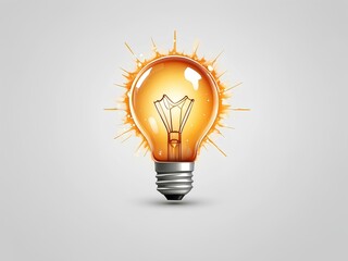 golden light bulb idea isolated on white background, ready for design 