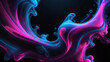 Abstract liquid background. Futuristic fluid backdrop. Pink blue color. Neon smoke. Wave shape. Flowing energy. Sci-fi stock illustration