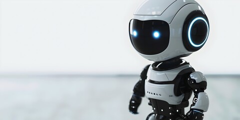 Poster - Robotic Character Exploring Human Connections and the Circuit of Companionship on Isolated Background