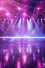 Wall Mural - ice skating show event, stadium, concert lights