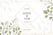 © Ardani - Wedding invitation template with Golden and Green Leaves