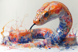Fototapeta Dziecięca - watercolor style of a snake