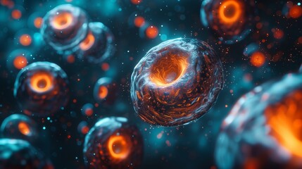 Aufkleber - Intricate Cellular Structures Visualized in Stunning Scientific Illustration