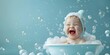 Delightful Baby Splashing in Bubbly Bath Overflowing with Joy and Laughter