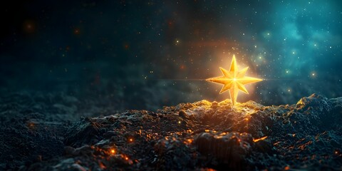 Wall Mural - radiant celestial beacon illuminating the boundless cosmic expanse with dazzling splendor
