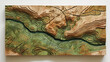 © Raul - Maquetes de mapas em terreno montanhoso, em estilo relevo 3D, apresentando um conceito de mapas geológicos