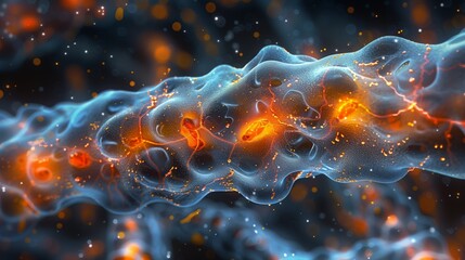 Aufkleber - Synaptic Transmission in the Human Nervous System Visualization