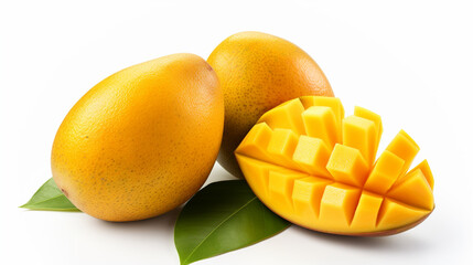 Wall Mural - mango fresh mango , white background , Generate AI