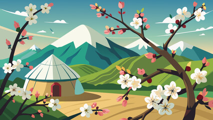 Wall Mural - blossoming apple tree