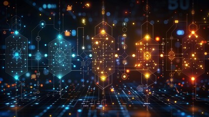 Poster - Abstract Network Connections and Data Exchange Over a Digital Landscape