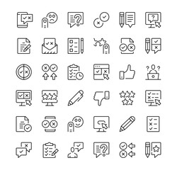 Poster - survey icons set. vector line icons. black outline stroke symbols
