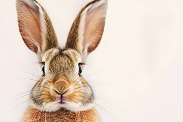 Wall Mural - A rabbit with tall ears facing forward.