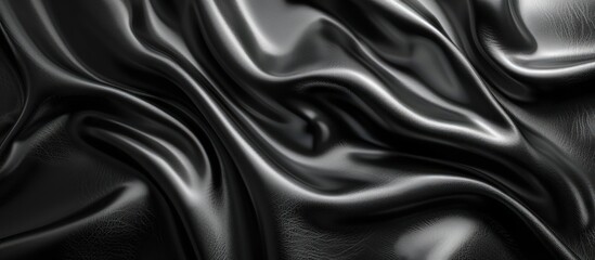 Poster - A close-up of a wavy surface in black and white, resembling an abstract pattern of contrasting shades and curves.