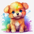 Dog digital art cartoon drawing. Animal and pet concept, Lovely and smiley pet.