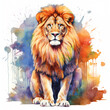 Lion in watercolor style - lion in aquarelle style