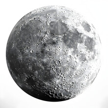 Illustration Of The Gray Moon. Generative AI