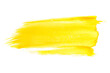 Yellow watercolor brush stroke on transparent background.