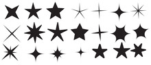 A Set Of Light, Star And Flame Icon Illustrations With Twinkle Twinkle Light Effect.