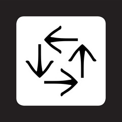 Poster - Repeat icon vector. Recycle logo design. Rotation vector icon illustration in square isolated on black background