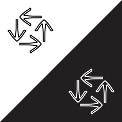 Poster - Repeat icon vector. Recycle icon sign symbol in trendy flat style. Rotation vector icon illustration isolated on white and black background