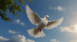 beautiful peace white dove flying to get released out of a chain, freedom and victory concept.generative.ai