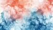Abstract watercolor splashes in shades of ocean blue and coral pink, merging organically for a serene, underwater effect
