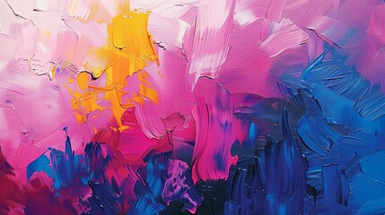 Wall Mural - A dynamic explosion of color, where vivid hues and energetic splashes of paint converge to create a mesmerizing abstract artwork.