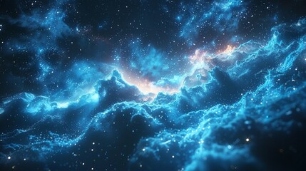 Poster - An eerie night sky background with stars. Polygonal geometric wireframe background, concept macro texture. Futuristic space background.