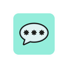 Poster - Icon of three asterisks in speech bubble. Typing, chat, message. Communication concept. Can be used for topics like dialog, chatting, messenger.