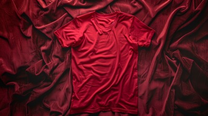 Wall Mural - A red shirt is laying on a red cloth