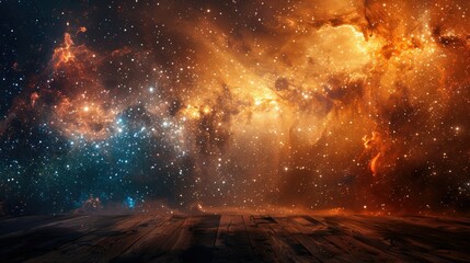 Wall Mural - Majestic galactic scene with glowing nebulae and celestial dust, inspiring awe and symbolizing the vastness of space, Concept of cosmos and exploration