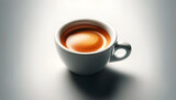 Fototapeta Mapy - Studio shot of an espresso cup with a perfect crema, taken from a slightly elevated angle, 