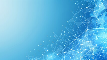 Aufkleber - Elegant digital network nodes and connections on blue background. Concept of data, technology and connectivity. Modern and sleek design for tech graphics. AI