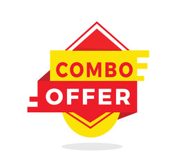 Wall Mural - Combo offer red label icon for announcement, advertising, vector. Flat design template for banner, advertising, announcement.