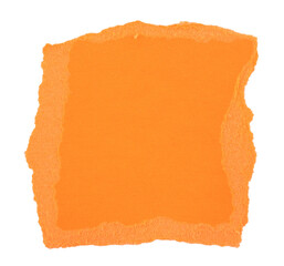 Poster - Orange Torn paper in a square shape, ripped orange paper sheet, realistic paper scrap with torn edges, isolated on a transparent background, grunge textured graphic element