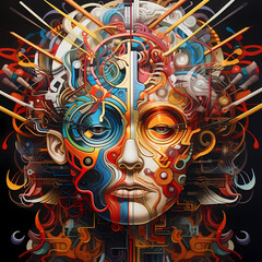 Wall Mural - Abstract representation of the minds inner workings