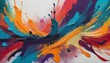 Vibrant Abstract Acrylic Paint Strokes Expressiv