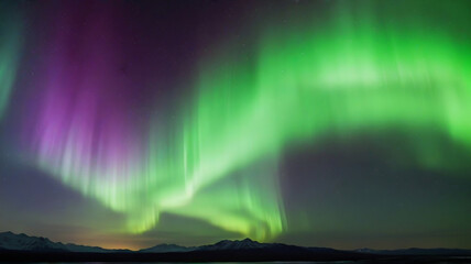 Wall Mural - The luminous bands of auroras forming a celestial gateway leading to the mysteries of the universe beyond.