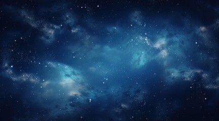 Wall Mural - a dark blue night sky , universe with stars nebula background