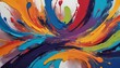vibrant abstract acrylic paint strokes expressiv upscaled 4