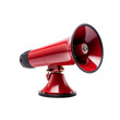 Red megaphone isolated on transparent background, PNG available