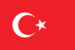 Turkish flag. Turkish red flag with Muslim crescent and star. State symbol of the Turkish Republic.